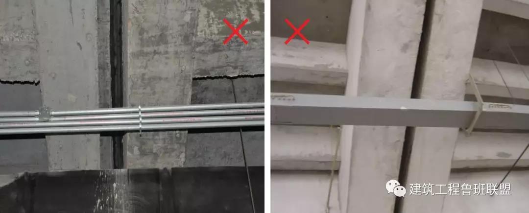 导管及桥架在穿越变形缝处均无补偿措施.