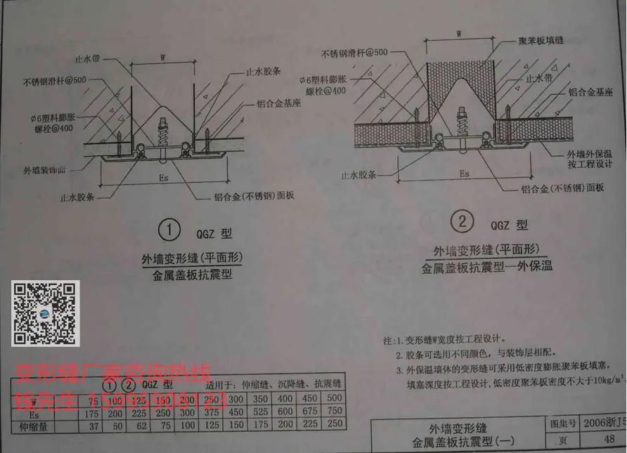 2006浙j55变形缝图集完整版建筑构造免费下载,伸缩缝构造